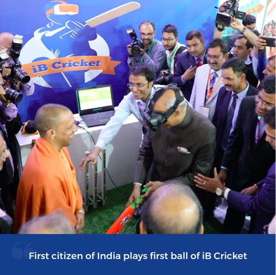 KalamCenter's tweet photo. Inspired by the 11th President of India, Dr Kalam, #ignitedYoungMinds of ProYuga, developed a world-class technology innovation in Virtual Reality, @iB_Cricket, a new format of Cricket. Launched in the presence of the 14th President #PresidentPlaysCricket #NewFormatOfCricket https://t.co/U4Ed53Tcp7