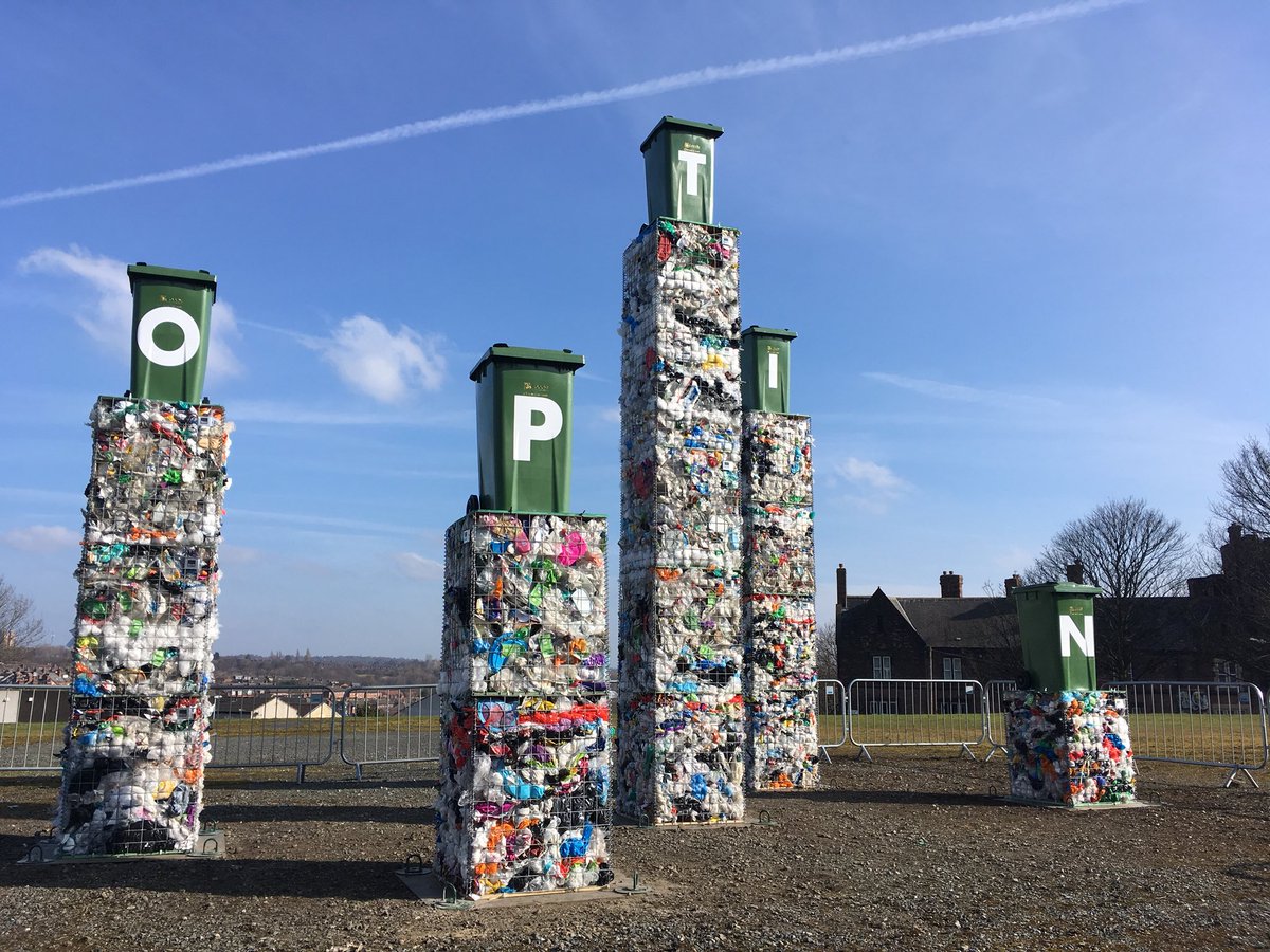 Striking new sculpture promoting recycling opened today on Woodhouse Moor designed by the local students #recycling #headingley #leedscitycouncil