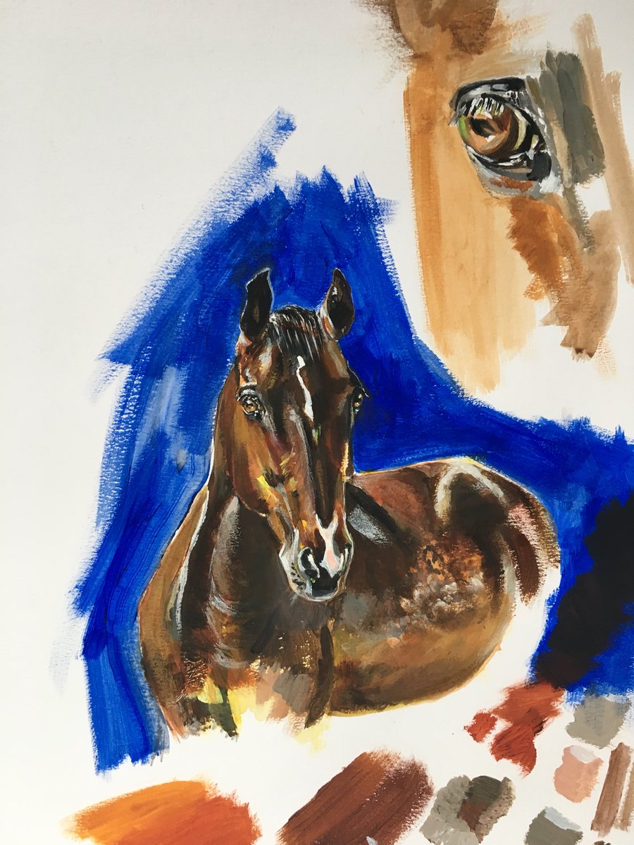 Study of a friends horse ‘Oliver’ #acrylics #equine #art #horse #pony  #dressage