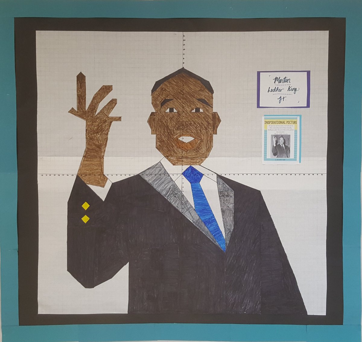 MrsBryantStark's tweet photo. Room 204's completed coordinate grid project!  THANK YOU, Dr. King, for all of your AMAZING contributions to our country! And THANK YOU to all the mathematicians that worked SO hard pulling this together ❤️ #StarkStars #SPSHeart #SPSBody https://t.co/RNS4h7DZlg