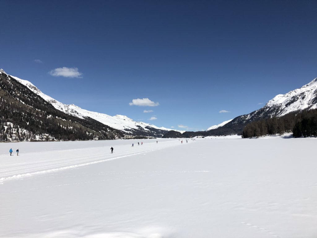 rdemonaco's tweet photo. Enjoying nature and sports with cross country skiing in St.Moritz by adding hours for #PontoonW4Y https://t.co/XSUZwlIf3t
