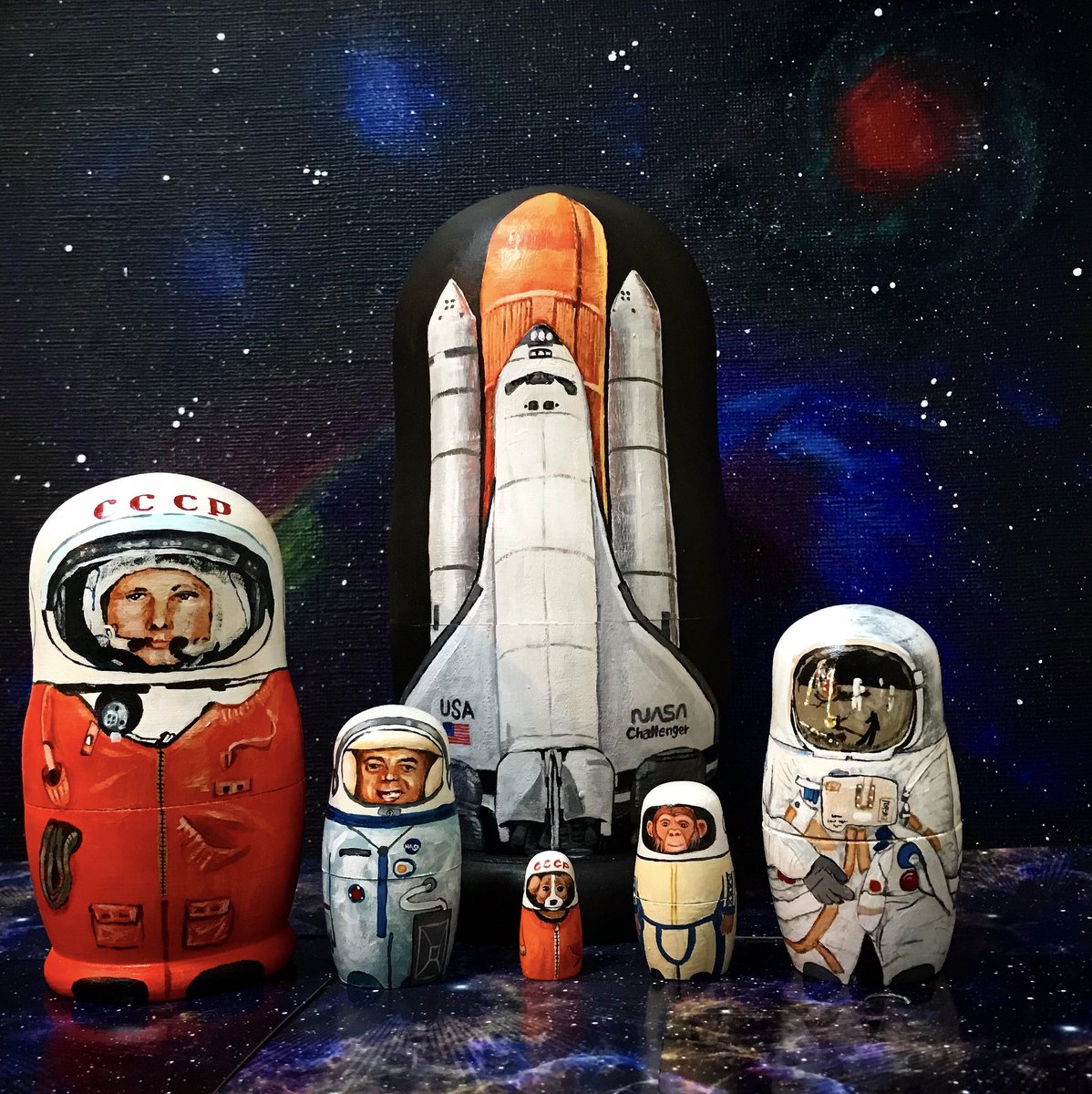 chiemi77's tweet image. スペースシャトルマトリョーシカ作りました！
#スペースシャトルチャレンジャー号 
#spaceshuttlechallenger