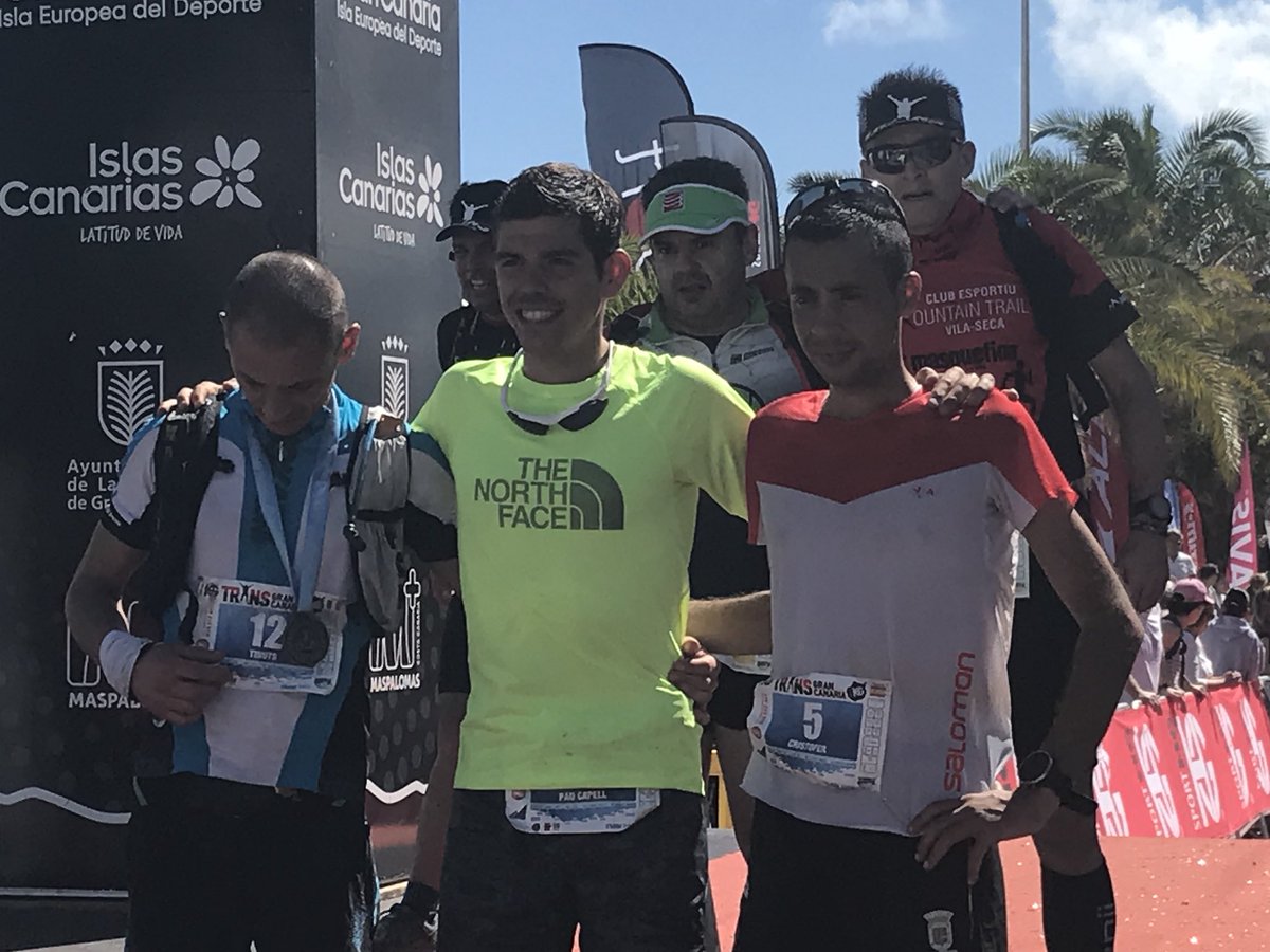 PODIO #TRANSGRANCANARIA 125k: 1- Pau Capell 12h42; 2- Aurelien Collet 12h56; 3- Cristofer Clemente 13h22. Crónica, vídeos y fotos aquí > carrerasdemontana.com/tag/transgranc…