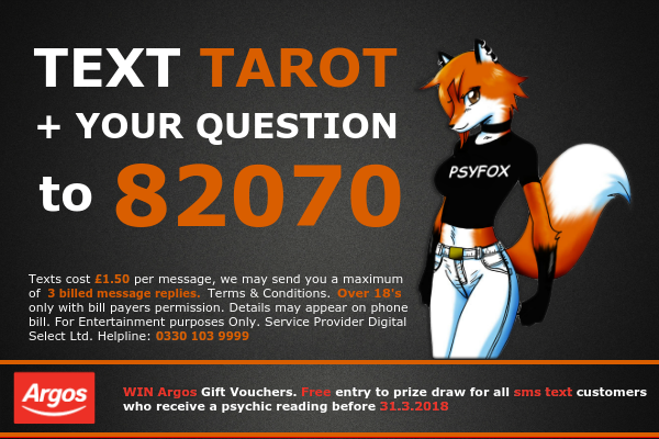 TextTarot's tweet image. 🇬🇧 #Tarot Readings by SMS - Speak to a #Psychic Now! psyfox.uk/text-tarot     

🔴 #WIN ARGOS #Vouchers #FREE Entry For All sms text Customers