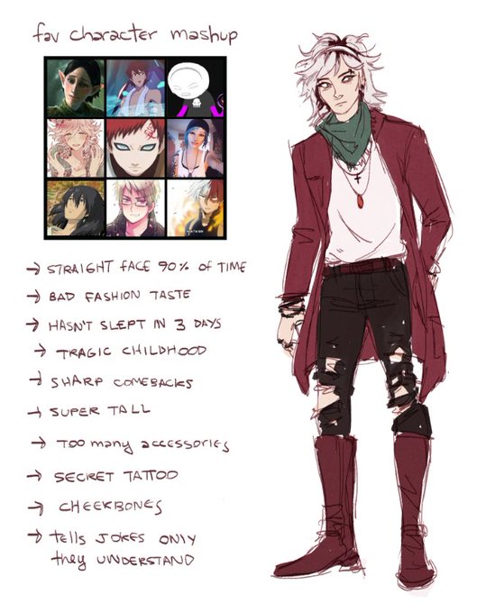 finally did the character mashup meme with @elany27's faves!! 