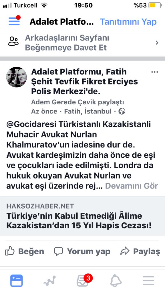 <a href="/Gocidaresi/">Göç İdaresi Başkanlığı</a> <a href="/suleymansoylu/">Süleyman Soylu</a> <a href="/TC_Basbakan/">TC Başbakanlık</a> <a href="/tcbestepe/">T.C. Cumhurbaşkanlığı</a> Acil #MuhacirAvukatBugünİade #Muhacir Avukat #NurlanMuradov iadesine dur de. kardeşimizin daha önce de avukat hanımı ve çocukları iade edilmişti. BUGÜN tevfikfikret karakolundan iade #G87 <a href="/Turkistan1ligi/">Uluslararası #Türkistan Birliği</a>