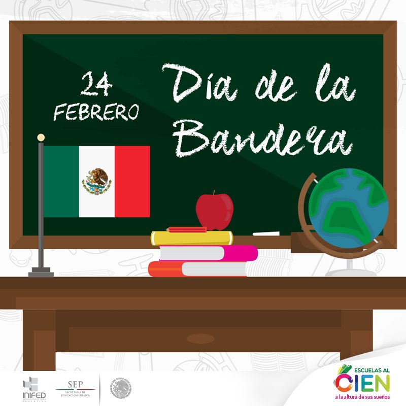 EscuelasAlCIEN's tweet photo. #MiBandera 💚🇲🇽❤️, símbolo de libertad, justicia y nacionalidad. Su escudo y sus colores representan el origen, principio, valor y lucha de los mexicanos. 
El #DíaDeLaBandera es para celebra unidos todo lo que nos da orgullo como mexicanos. https://t.co/vXdDnR24Po