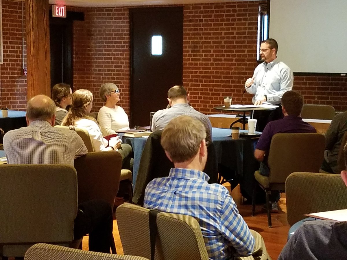 dscunningham's tweet photo. Jonathan Huggins of @BerryCollege offers a vocational reflection on the gift of sabbath rest. At the #NetVUE regional gathering #VAABerry https://t.co/vmQDPg6A5h