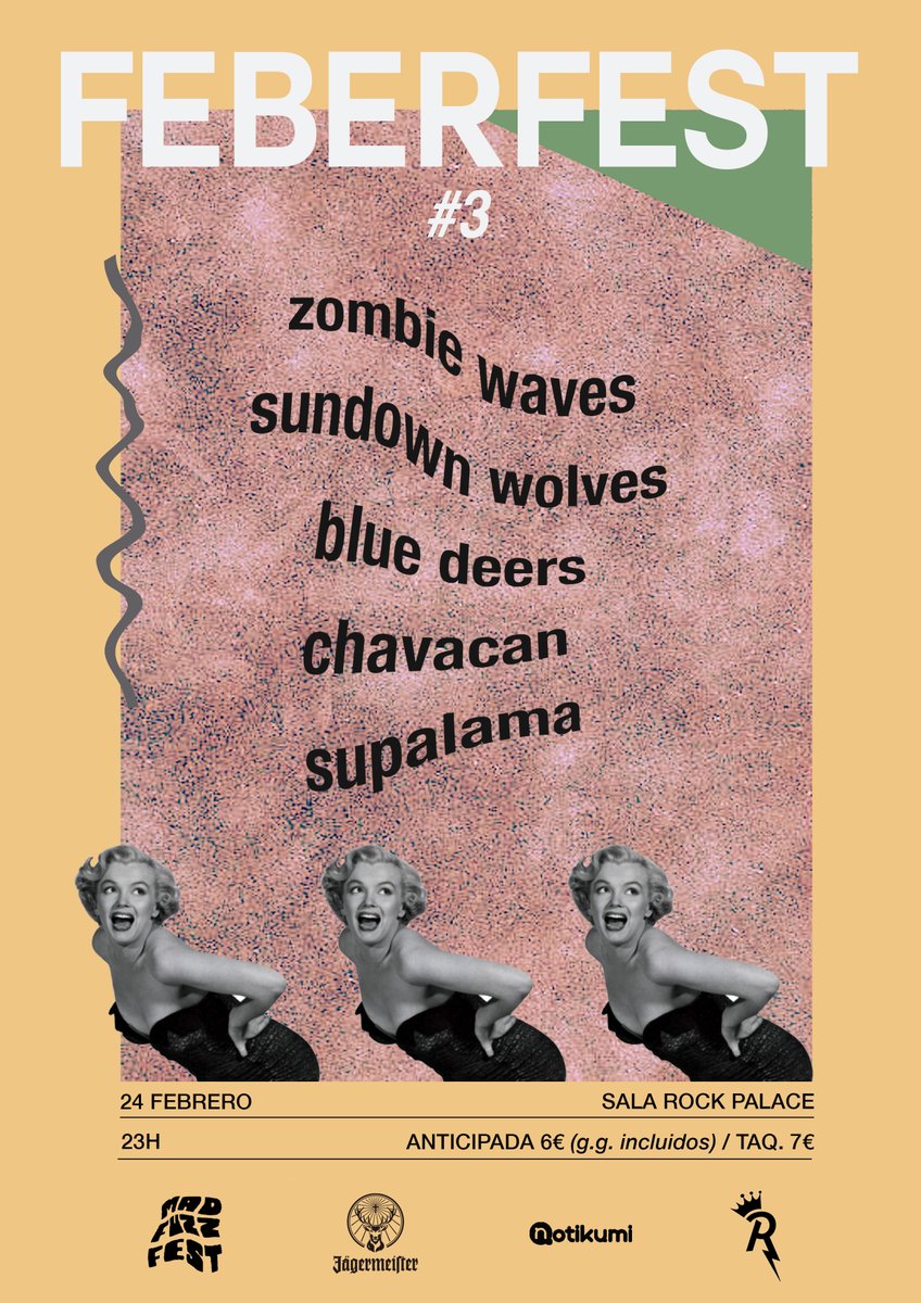 MadridAndMusic's tweet photo. #Hoy #FeberFest2018 en el @RockPalace: @BLUEDEERSrock, @SUPALAMAmusic, @MonsterChavacan, @zombiewavesband, #SundownWolves y #DJBarker con @madfuzzfest. https://t.co/9tDtRBRKtD #MadridAndMusic https://t.co/OoD7aI2NJU