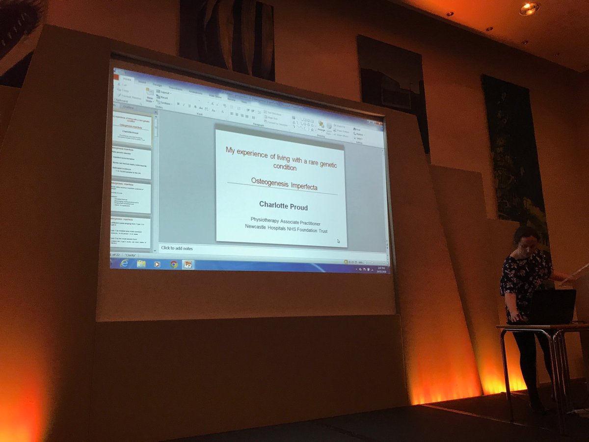 CaPP3's tweet photo. Well done Charlotte Proud! A member of Newcastle Hospitals staff describing her own experience as a person with osteogenesis imperfecta at Genetics Matters day https://t.co/AbOj5r5ELf
