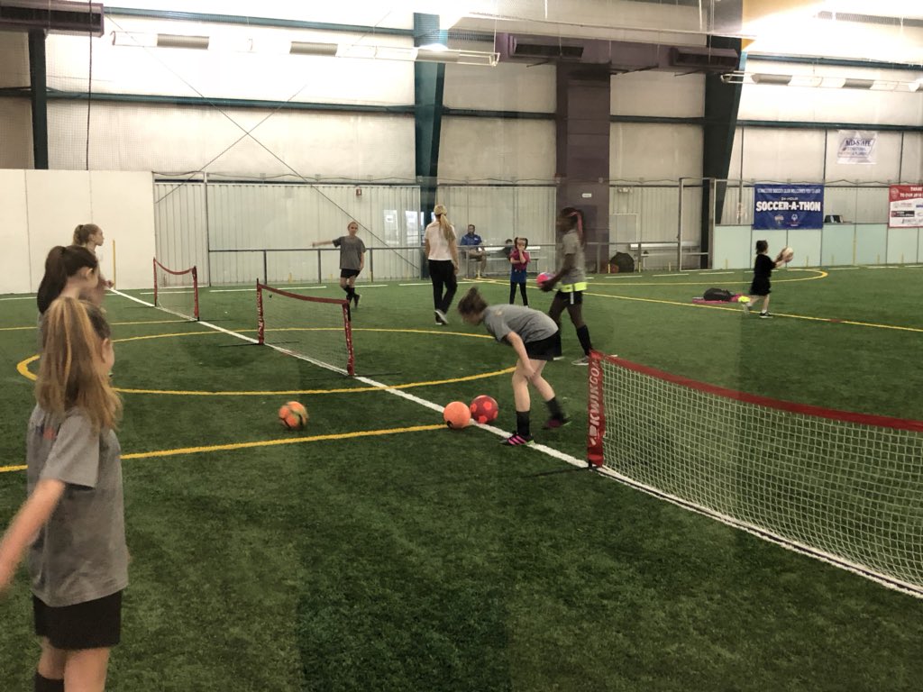 TSCEventsCoord's tweet photo. We are back!  Day #2 at the Soccer-A-Thon.  The 2006 girls are here kicking off the morning with Coach Misty.  Have fun girls!  @TNSoccerClub #trytostopus #lovingtennis #TSC4ever https://t.co/7yJIj8C7aE