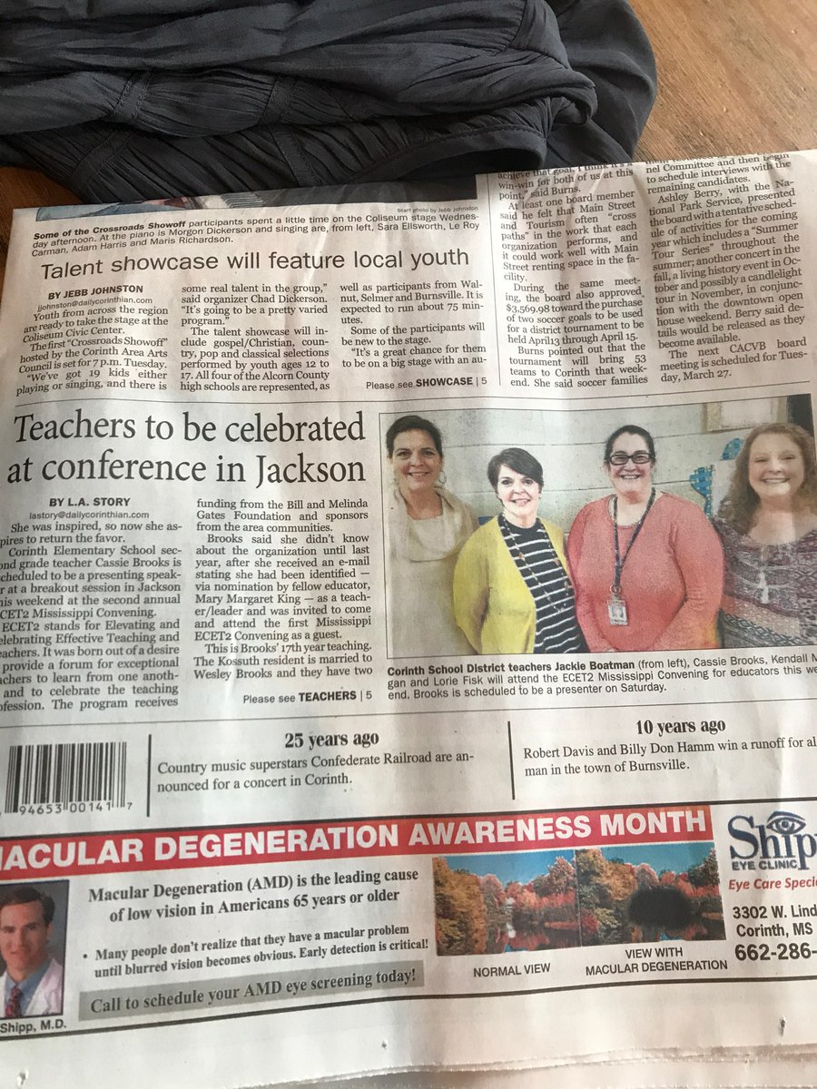 Thank you <a href="/DailyCorinthian/">Daily Corinthian</a> for supporting education and teachers. <a href="/ECET2MS/">Mississippi Teacher Leaders Network</a> <a href="/CorinthSchools/">Corinth Schools</a> @ECET2natl