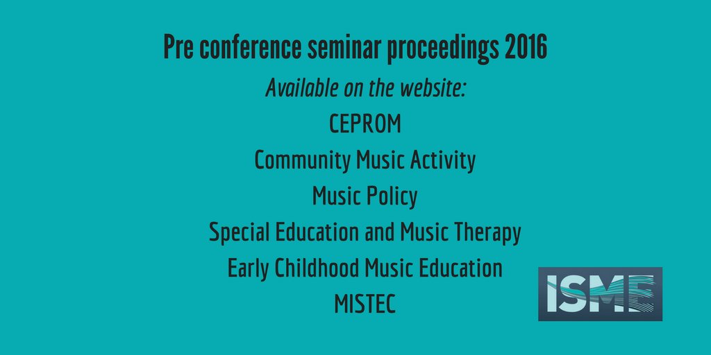 official_isme's tweet photo. Preconference seminar proceedings 2016 are on the ISME website under Publications/Other publications. https://t.co/71Zd09uGwI