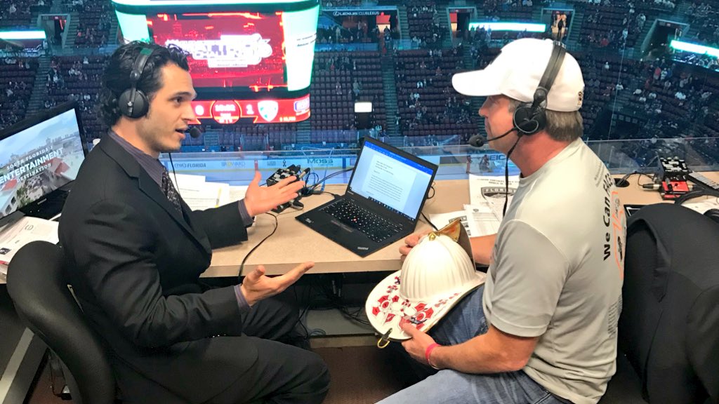 SylvesterCancer's tweet photo. Sam Eaton, a battalion chief for Palm Beach County Fire Rescue, talks about why firefighters suffer such high rates of #cancer and how we can work to lower their risk. #UniteForCures @560WQAM @FlaPanthers https://t.co/ZErbVkKS59