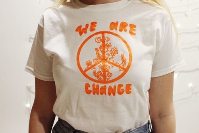 whsstandsup's tweet photo. Buy a We Are Change t-shirt from Senior Rosie Haase. $10. Taking requests till Monday morning! Contact Rosie on IG: @flowprints https://t.co/pOKtkfMGGJ