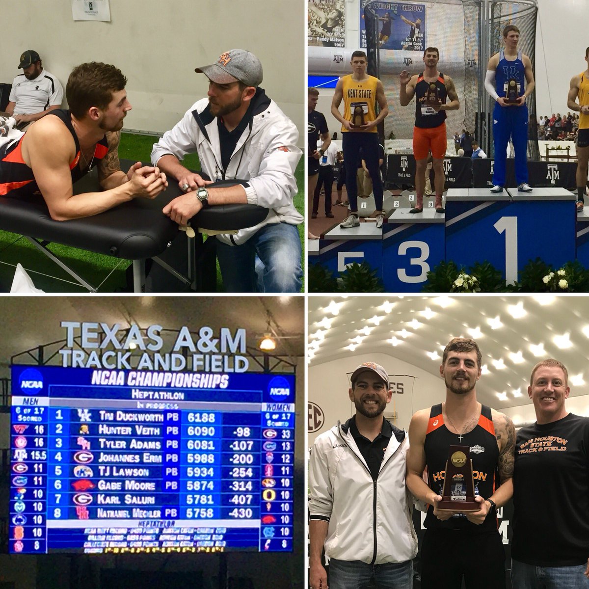 c_blinka's tweet photo. Huge congratulations to @W_TAdams and @Cutter_Bernhard on a 3rd place (heptathlon) and 10th place (high jump) finish at the NCAA Championships. Double All-American honors for these Bearkats. #NCAATF #EatEmUpKats #SHSU #AllAmerican https://t.co/HclkwlCkbN