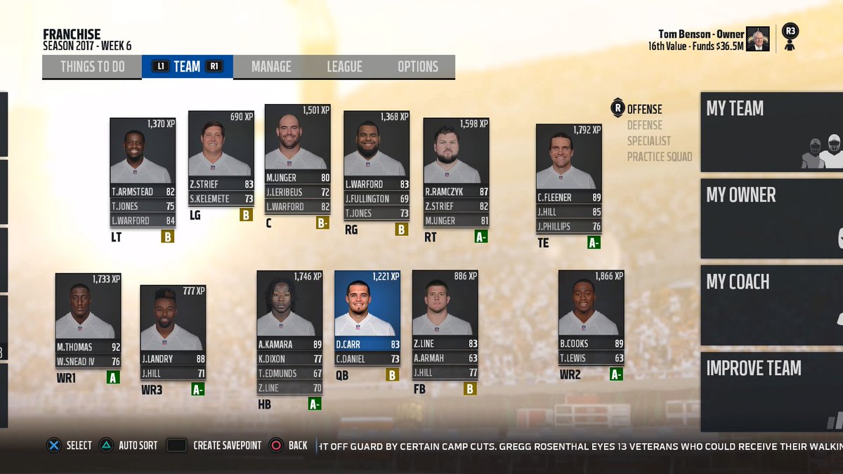 my2knfl's tweet photo. Saints updated roster #PS4share https://t.co/okzTBeuZ3F