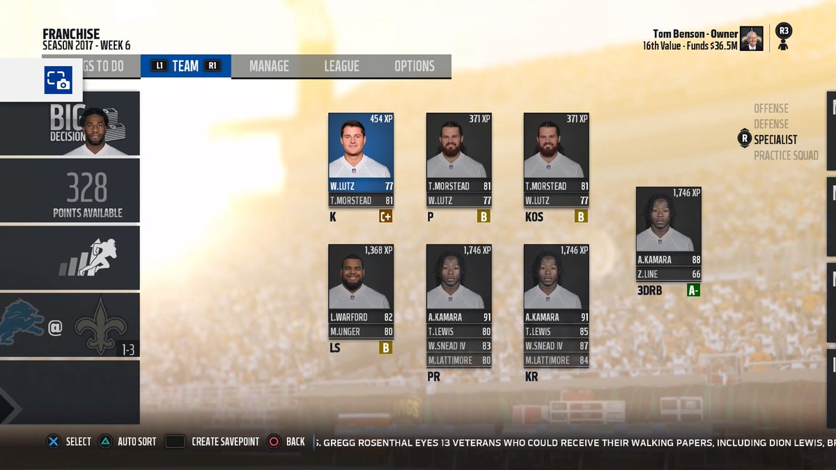 my2knfl's tweet photo. Saints updated roster #PS4share https://t.co/okzTBeuZ3F