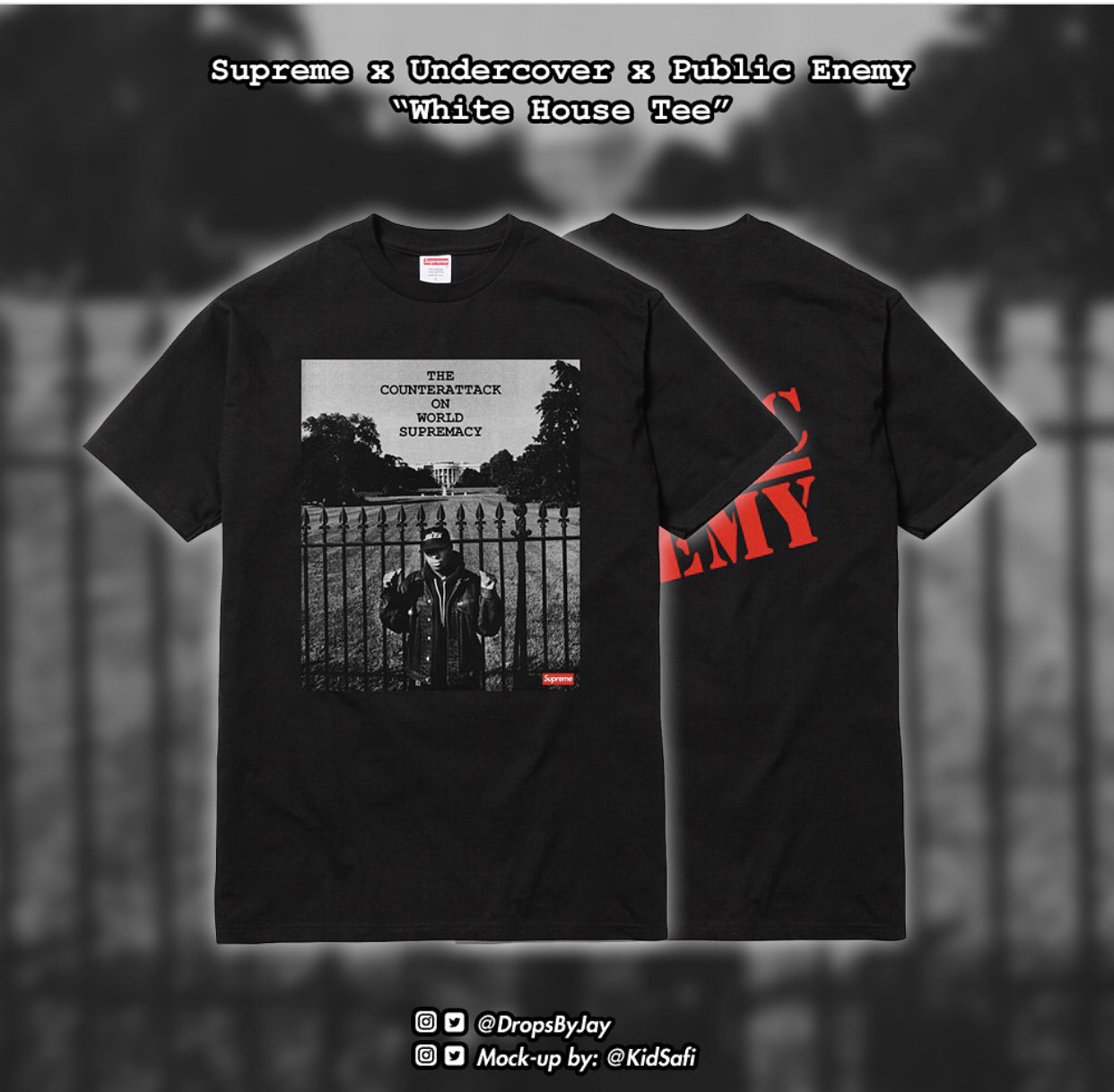 supreme public enemy white house tee