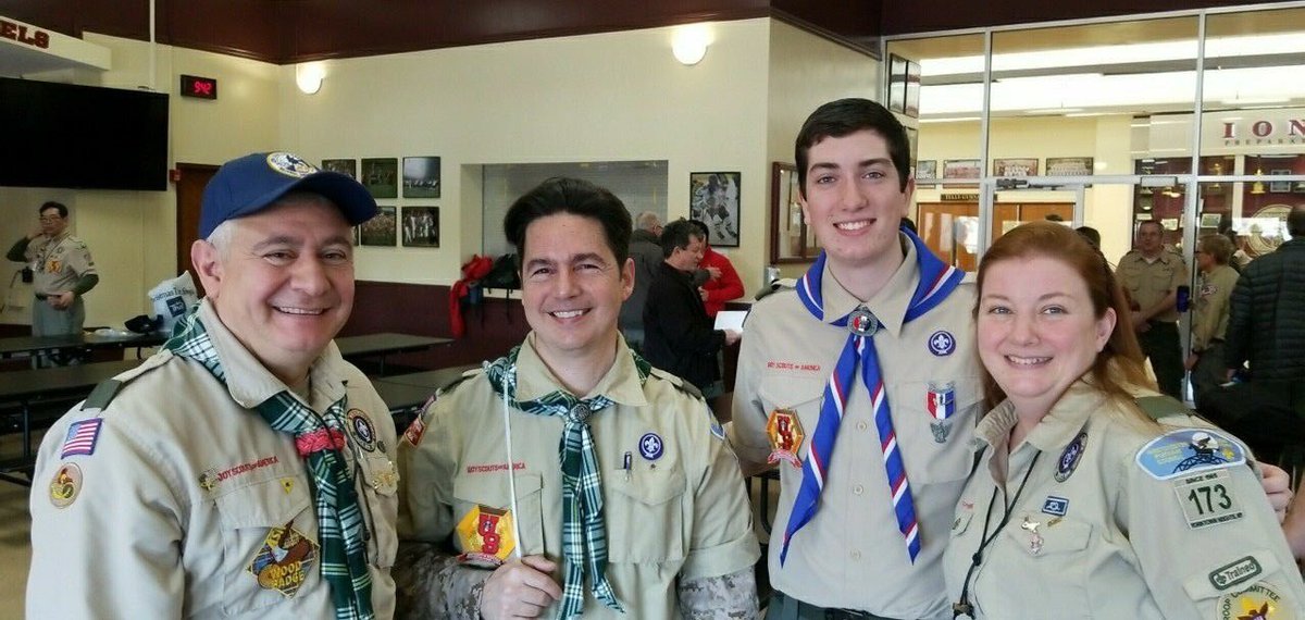 Troop173's tweet photo. Seven of your troop leaders, spent the day training @IonaPrep during the #UniversityofScouting https://t.co/wO34XGwaZa
