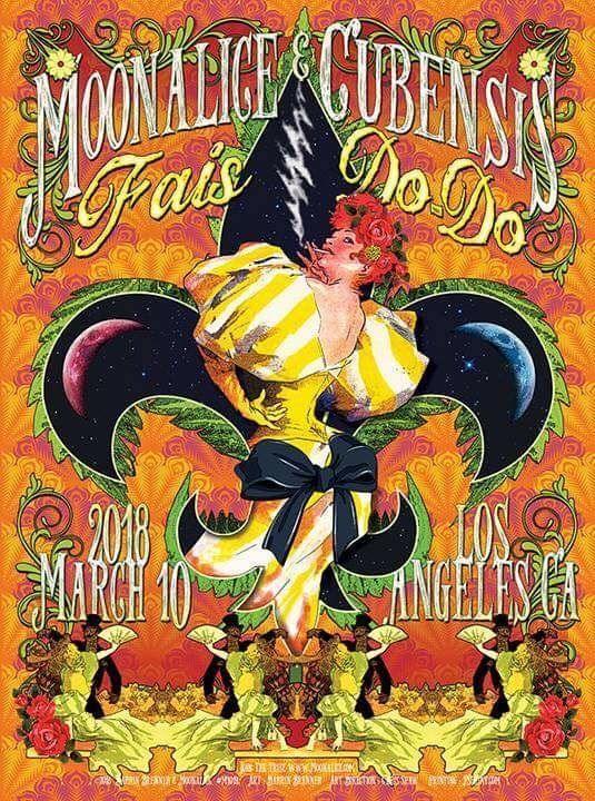 Moonalice's tweet photo. Tonight in Los Angeles!  Join us for the 3rd and final show in our run with Cubensis. The shows so far have been amazing fun and we are planning on more of the same tonight. Everyone who attends will receive Darrin Brenner’s fantastic poster! https://t.co/cT5ilpjYTO