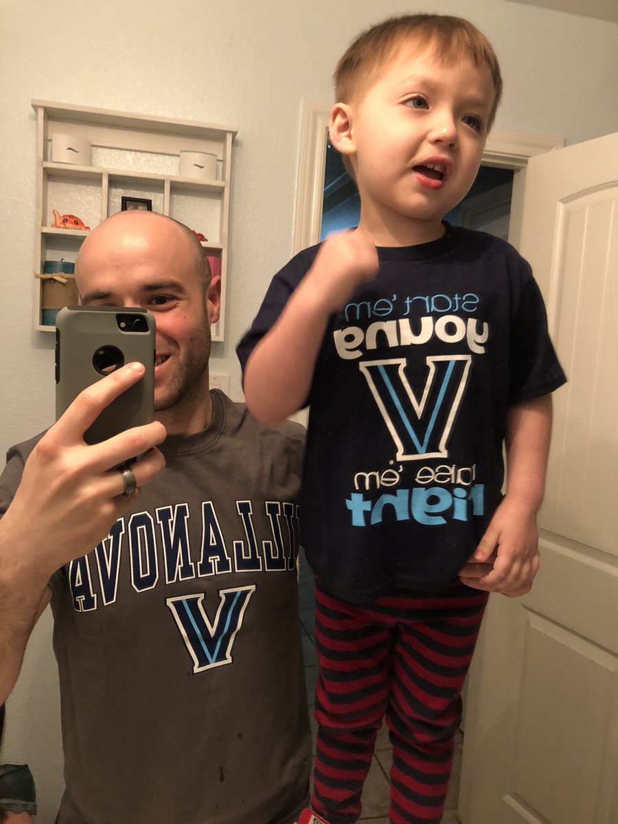 SeanyeBest's tweet photo. Start em young, raise em right. All this boy knows is championships. #Villanova #NovaNation @NovaMBB https://t.co/qwLwwnyqAQ
