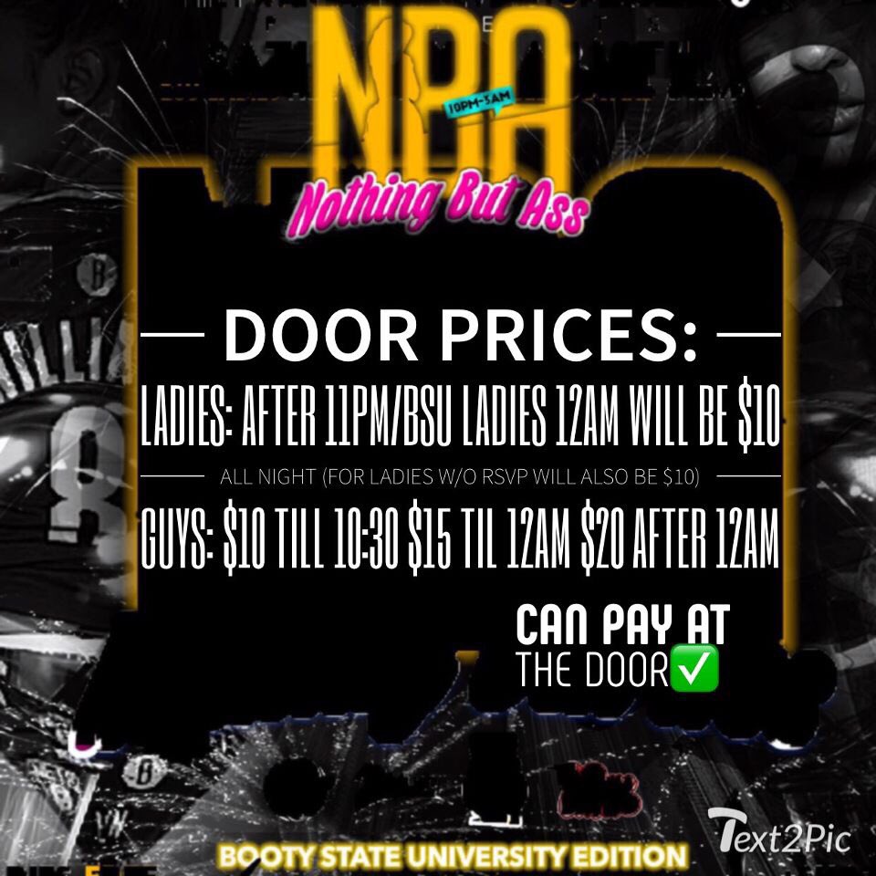 2_much_ent's tweet photo. 🏆🍑 #BOOTYSTATEUNIVERSITY 🍑🏆 10PM-3AM 🔥

THE WILDEST EVENT TO HIT THE AREA😈

$50 Twerk Contest 💰 
Shots on the shuttle 🥂🚎

🎟: https://t.co/EQAW2QWKff https://t.co/e72JVf0T3p