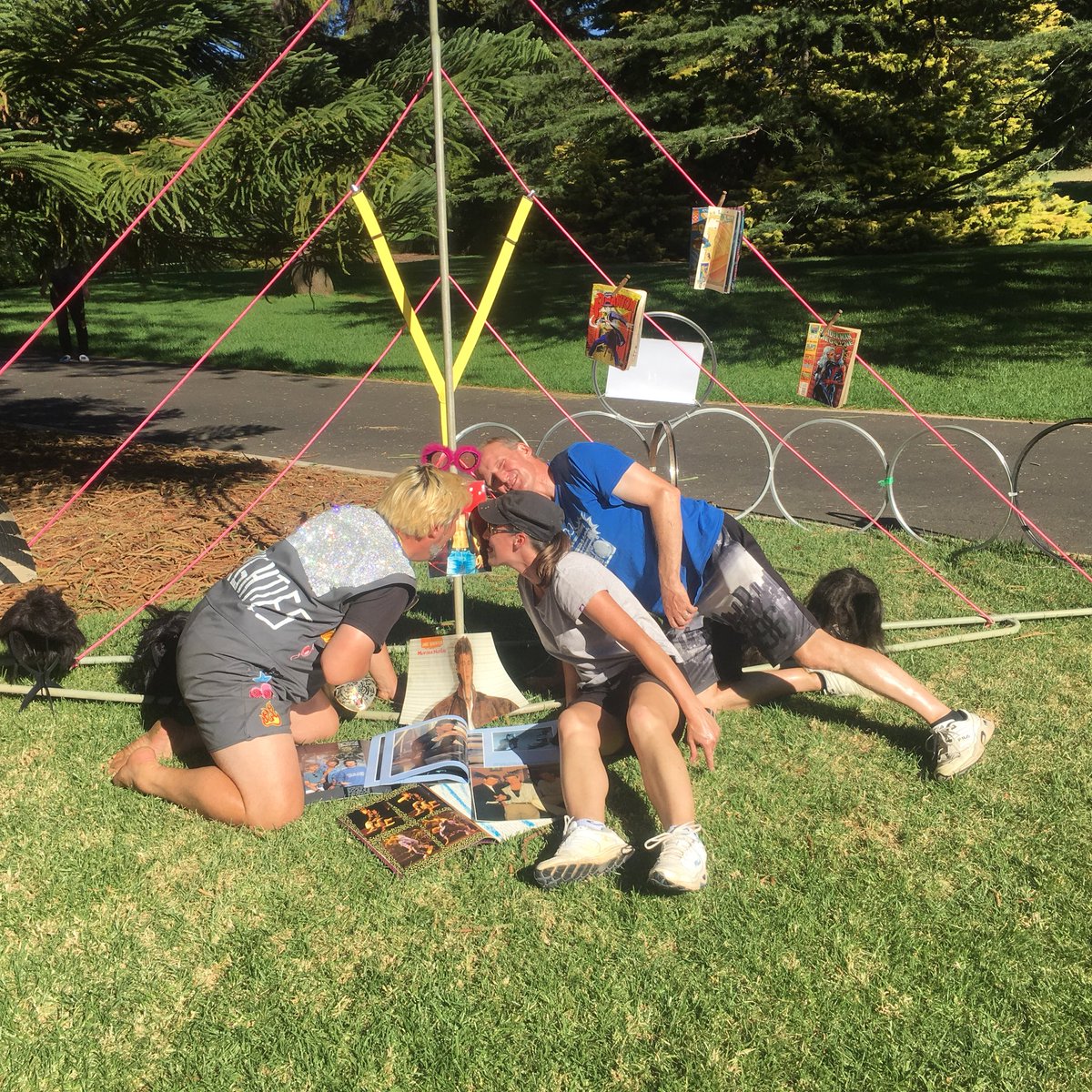 peterbaecker's tweet photo. Worshipping our real god! @mortenharket #adeleighties @BotGardensSA @ADLFringe @aha_com #aha #norway #worship #pray #god #viking #popmusic #morten #harket #mortenharket #sexy #kneel #holymess #art #installation #grass #green #suspenders #hillshoist https://t.co/Gt57pSX11j