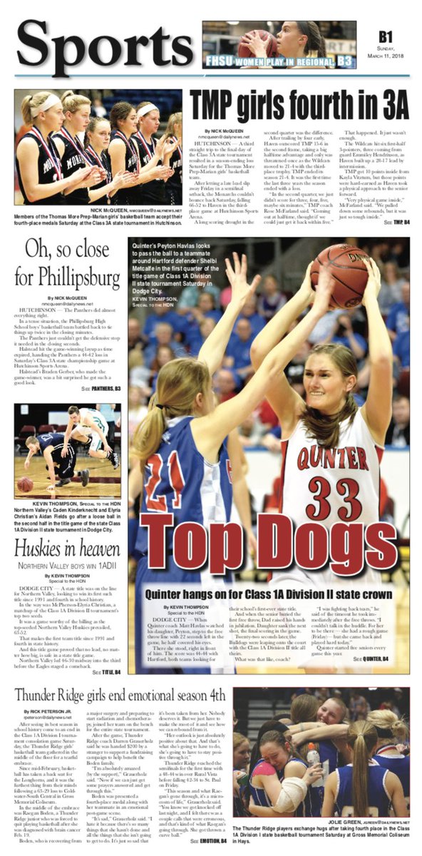 Sunday’s sports front.