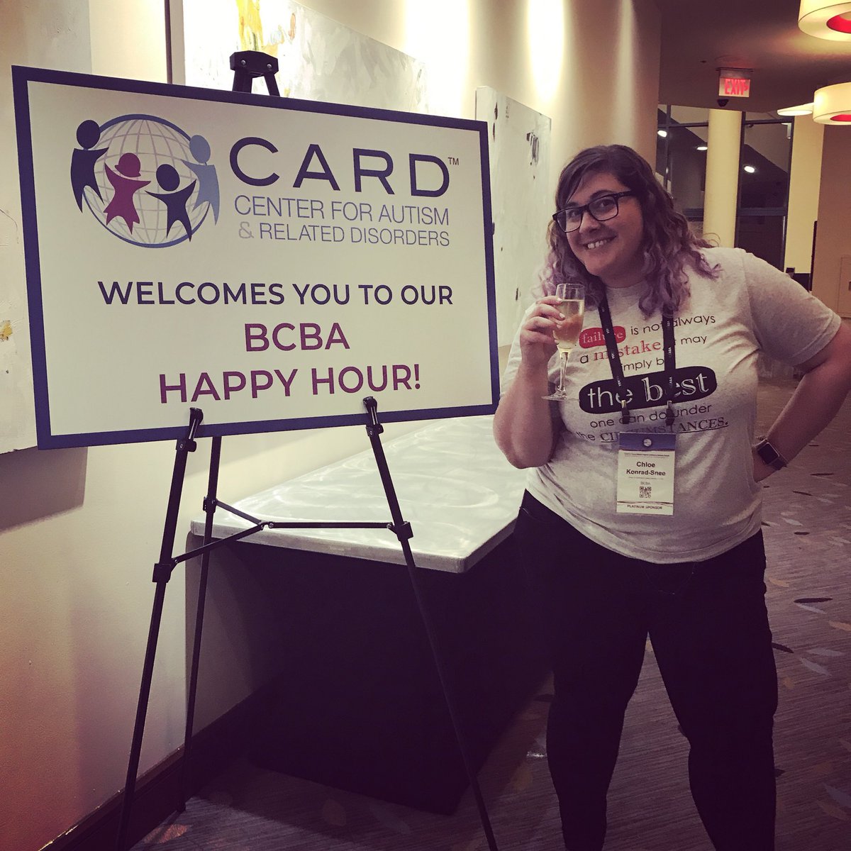 centerforautism's tweet photo. Join us at the CARD Happy Hour in the Convention Center Grand ballroom! Pick up a free BF Skinner T-Shirt and free cocktails! We’re raffling off fabulous prizes at 8pm! #calaba2018 #centerforautismandrelateddisorders #Card #MichaelKorsCollection #HappyHour https://t.co/phBAzIeEEu