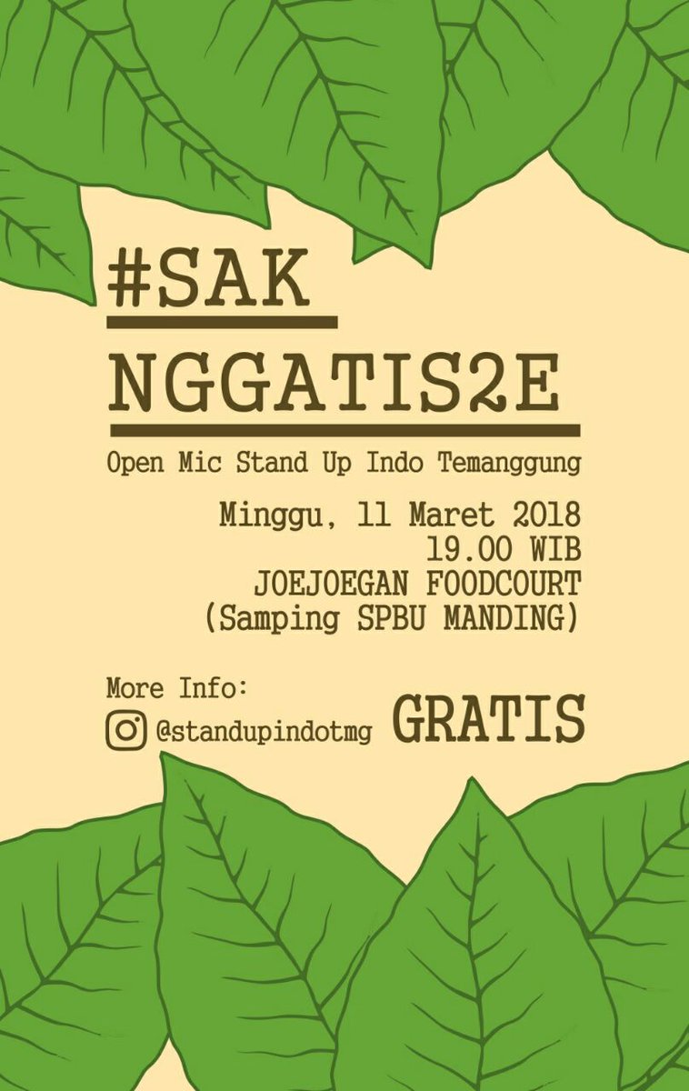 Jagan lupa nanti ada open mic rakyat Temanggung