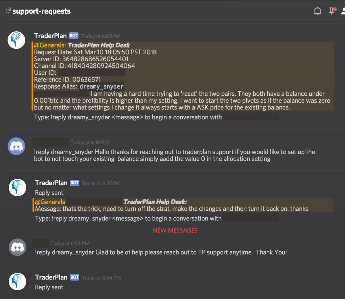 TraderPlan_io's tweet image. For a lot of #crypto platforms, their Support is their Achilles’ Heel. Not TraderPlan. A team of talented people + the Discord interface that #TraderPlan is built upon = excellent help whenever you need it. #likeaboss #cryptocurrency #tradingbot #Blockchain