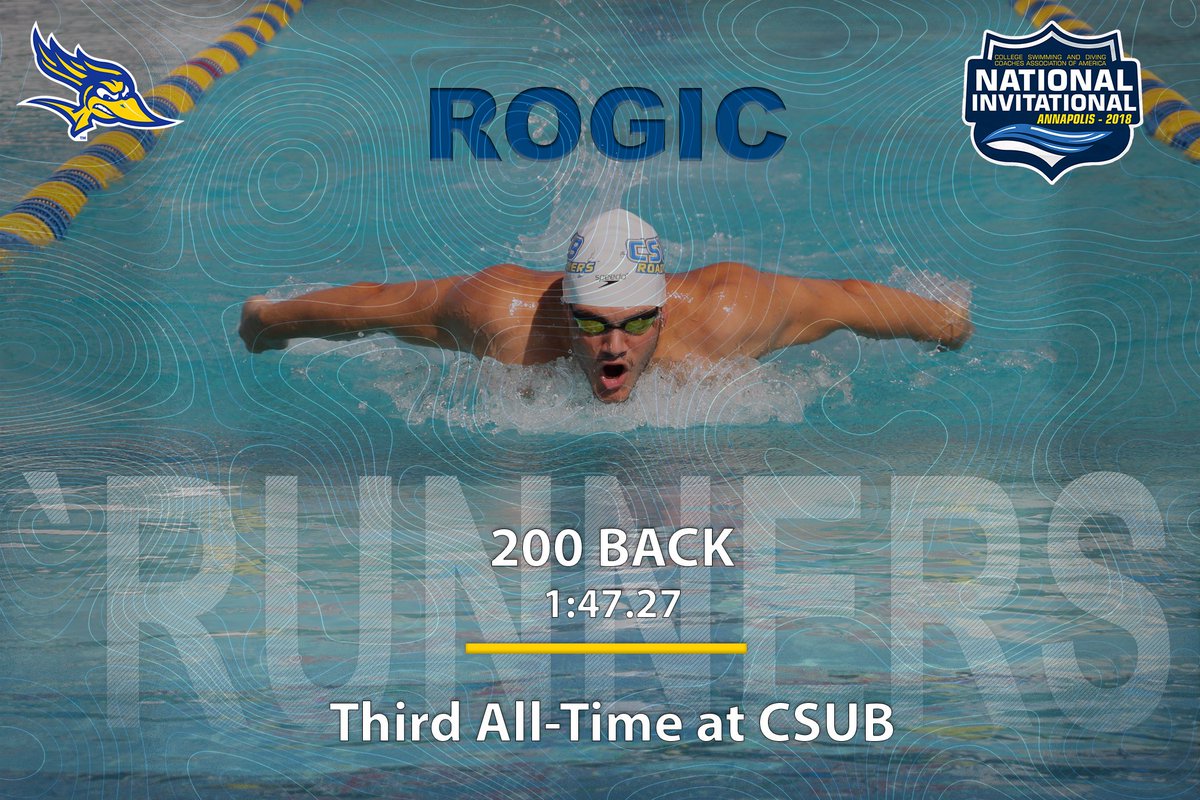 CSUBAthletics's tweet photo. #CSUBswim: Congrats to Kris Rogic for posting the third-best 200 back time in CSUB history! #allrunners https://t.co/9VTJEReb9Z
