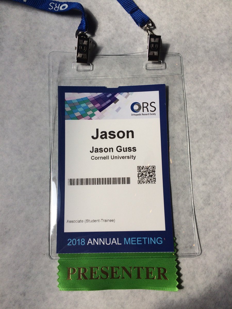 Ph_commDy's tweet photo. Humbled and excited to be at my first Orthopedic Research Society annual meeting. I will be giving a talk about metabolic syndrome, the gut microbiome, and its potential impact on osteoarthritis #cornellengcomm https://t.co/ALf3LYw2qp