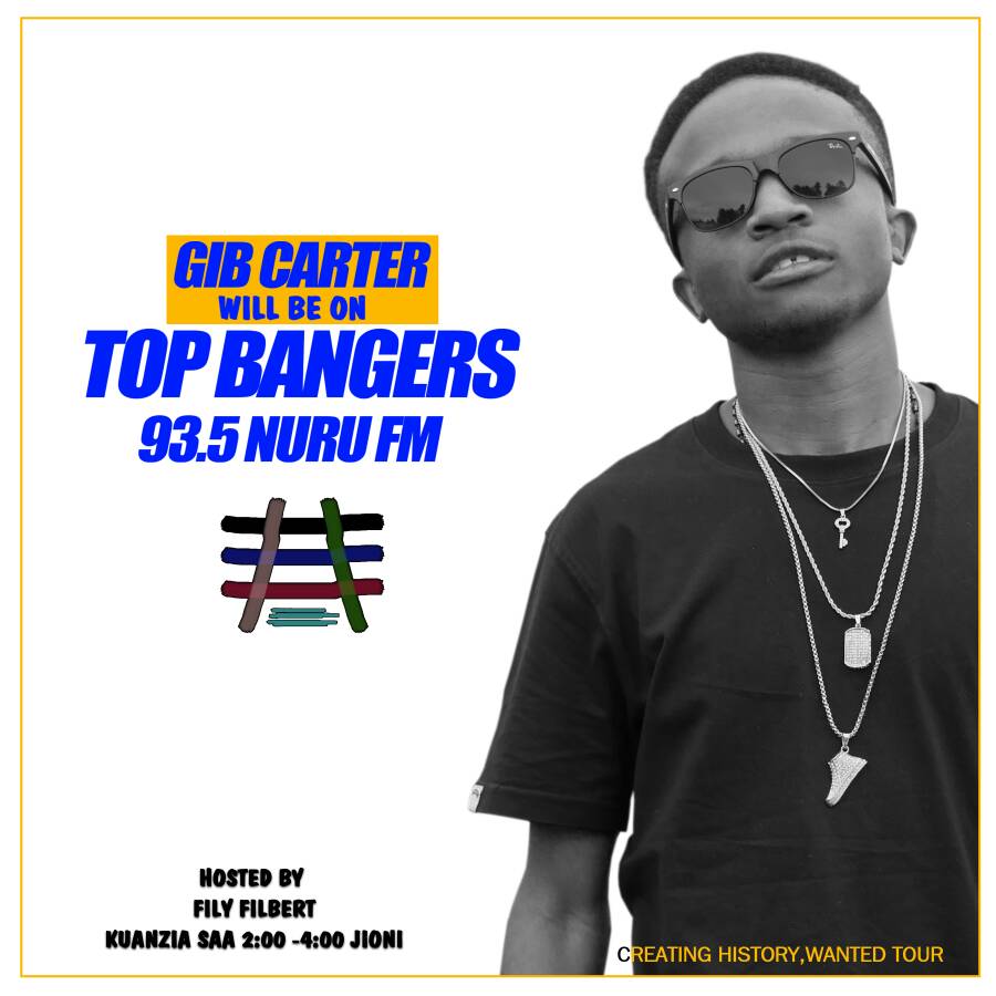 GibCarter24's tweet photo. 🔥🔥 This Sunday @gibcarter24 will be LIVE on #TopBangers in 93.5 NURU FM 2 - 4 PM Hosted by @filyfilbert Stay Tuned. #Ibe #Creatingahistory https://t.co/NmXTmpWE46