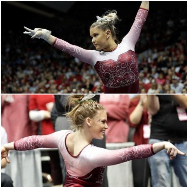 GymRanker's tweet photo. Counting down the top 5 leotards of the 2018 season so far:
2. @AFAgymnastics!
3. @UGAGymnastics 
4. @BamaGymnastics 
5. @DU_Gymnastics 
Don't agree? Vote here: https://t.co/nm4eAejpY2  New leos (should be) added weekly. https://t.co/97bcqXfmp6