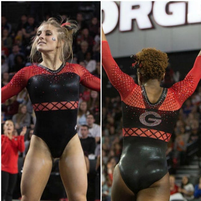 GymRanker's tweet photo. Counting down the top 5 leotards of the 2018 season so far:
2. @AFAgymnastics!
3. @UGAGymnastics 
4. @BamaGymnastics 
5. @DU_Gymnastics 
Don't agree? Vote here: https://t.co/nm4eAejpY2  New leos (should be) added weekly. https://t.co/97bcqXfmp6