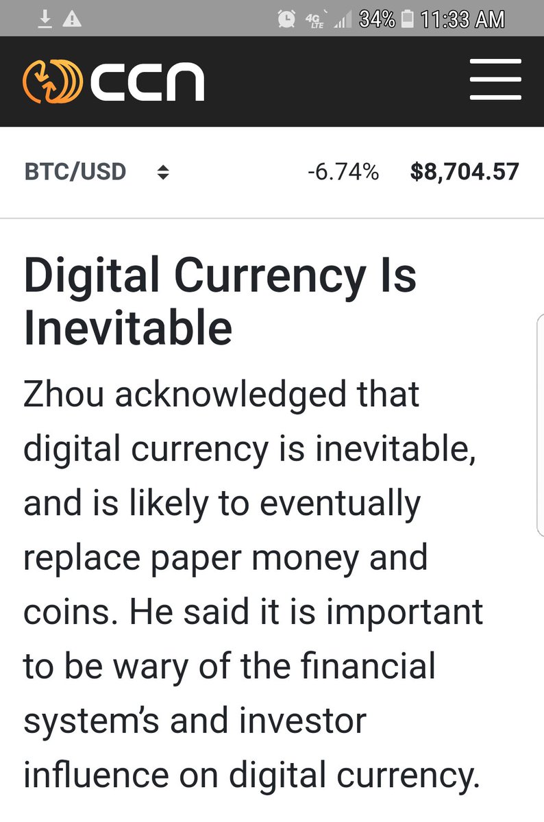 As I and others predicted: China now accepts the inevitability of cryptocurrencies, and even the likely disappearance of fiat currencies.  It's the Chinese way: make a new thing illegal until it is understood, then accept it. We will soon be in fat city.