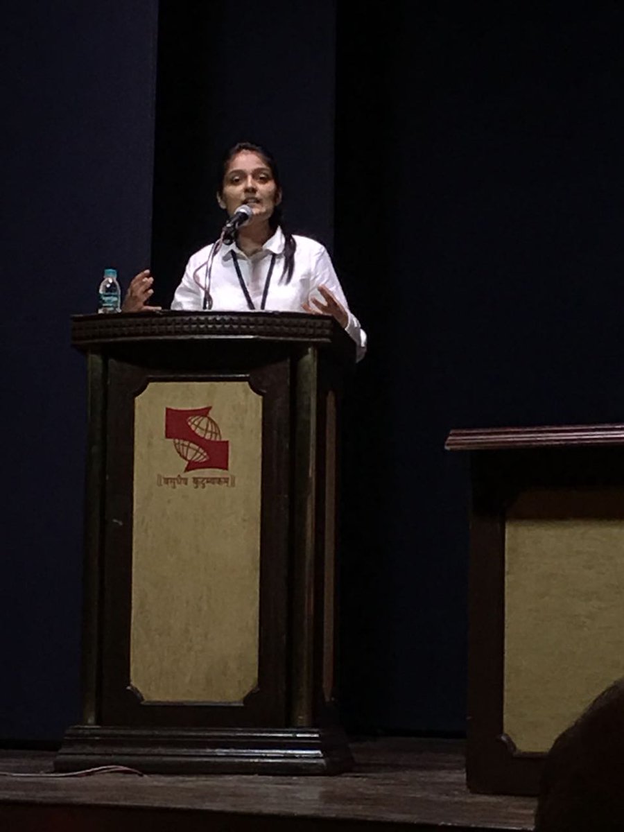 SCMCPune's tweet photo. “We believe that the youth today strives, the youth today is not afraid, the youth today believes in equality
We go beyond our circumstances! 
We are individuals and we value individualism”
- Yugika Mital (2019) at the elocution at the #YCC Conclave organized by #PRCI
#PRCITweets https://t.co/6ua71j1DEo