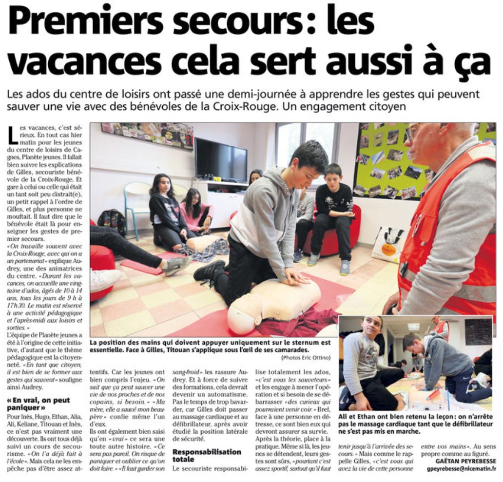 CagnesLoupCRF's tweet photo. #InitiationPremierssecours Même pendant les vacances, on se forme! https://t.co/m4EY6Hsv8F