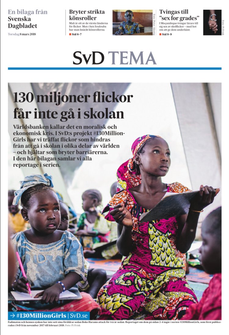 PeterAlestig's tweet image. A great project has come to an end, with a great final launch yesterday on #womensday  with all our stories collected in SvD. Thank you @PiFrisk @fridsve @HannaOsterberg @journagrants! #130milliongirls
