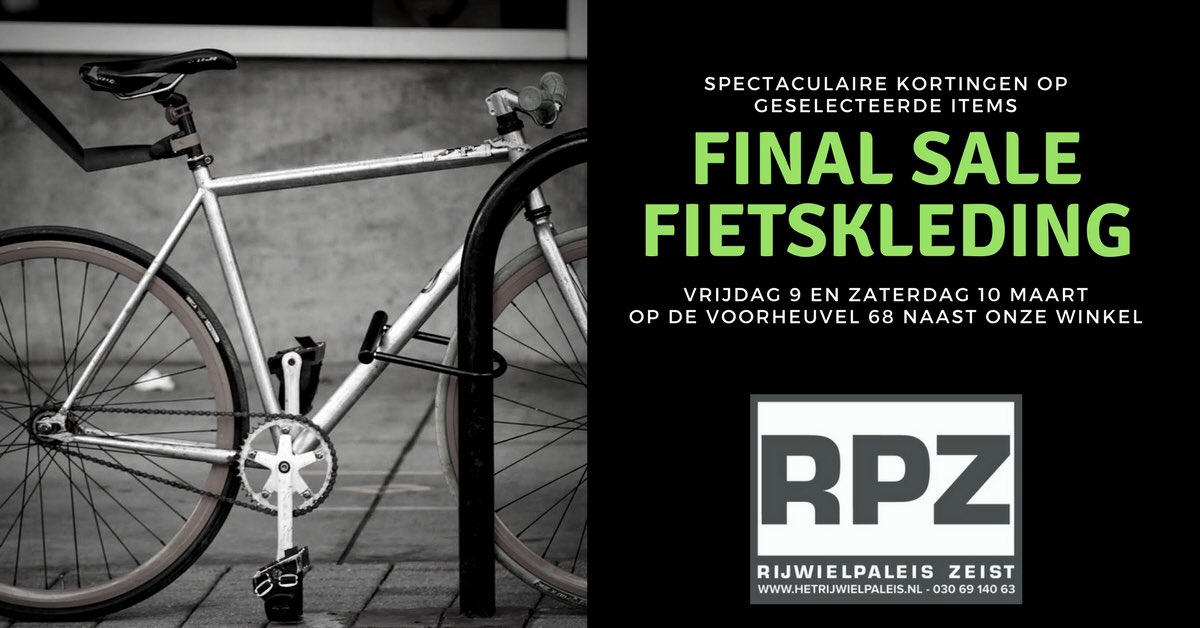 Vandaag en morgen is het Final Sale #fietskleding in onze #outlet winkel op #voorheuvel 68 met kortingen van 30% tot 70%!