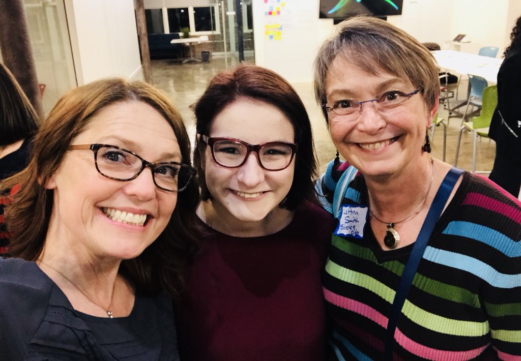 LauraGilchrist4's tweet image. Ruby Rios @ruby_rios_ is a HS student AND a city leader in STEM! #STEMINISTA Here she is speaking to the crowd @TheLeanLab tonight about discussion she’ll be leading. @ScienceCityKC’s LeAnn Smith &amp;amp; I asked Ruby if we could take a pic w/her☺️💗@BishopMiegeHS #techkc