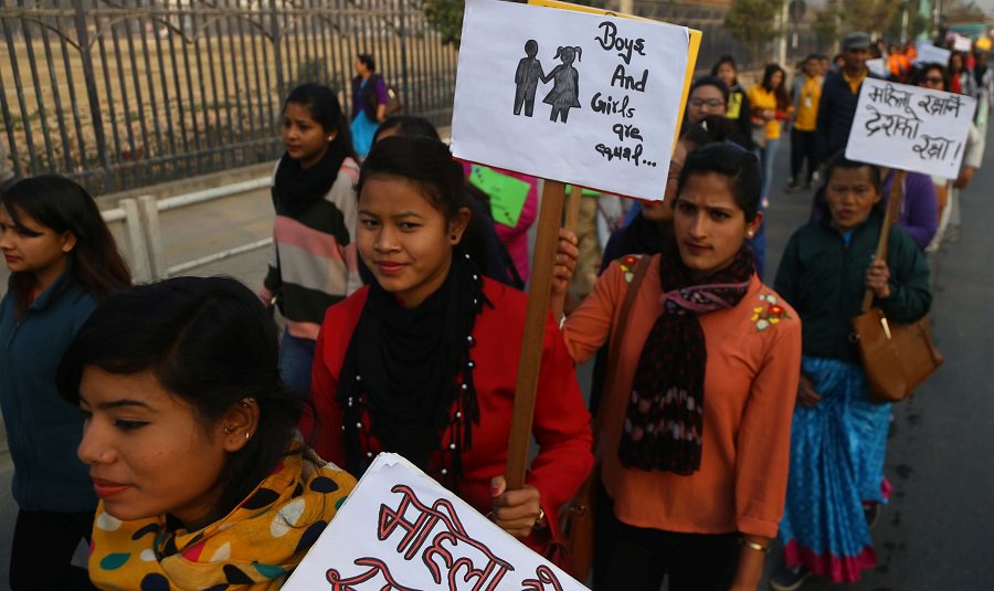 XHNews's tweet photo. Nearly 100 Nepali women from different walks of life march on streets of Kathmandu with theme "Rage against rape" on Int'l #WomensDay https://t.co/StDfemQCPe https://t.co/l4uU8Ilqhj