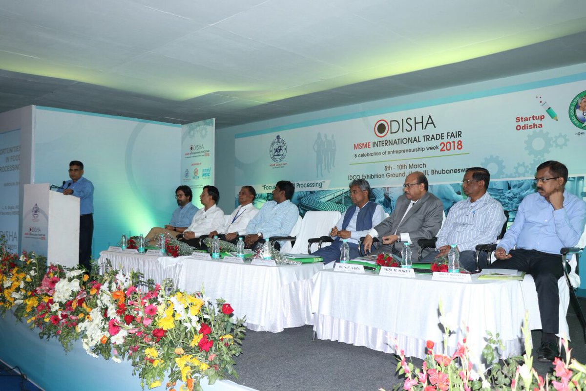 MsmeDepartment's tweet photo. Seminar on "#FoodProcessing in #Odisha with focus on #Packaging" in progress  at Seminar Hall #MSMEOITF2018  for the benefit of #MSMEs &amp; #Startups !! @CMO_Odisha @Naveen_Odisha @startup_odisha @minmsme @InvestInOdisha @startupindia @MOFPI_GOI https://t.co/Y4ESBaSXZb
