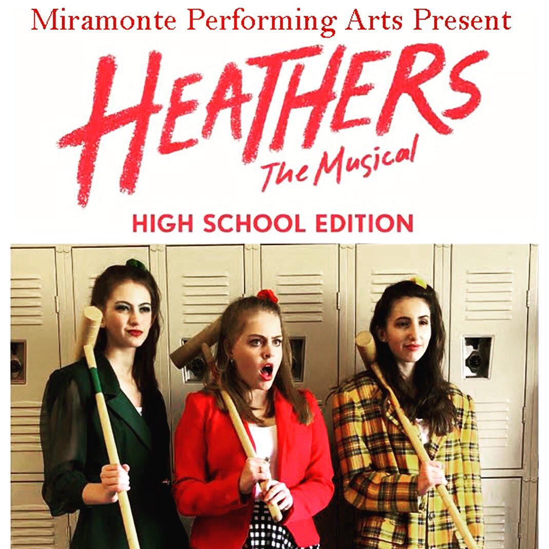 MiramonteChoirs's tweet photo. March 9, 10, &amp; 16 @ 7pm and March 17 @ 4 pm. Our talented, hard-working students present, "Heathers", based on the 1989 dark comedy movie. Tix on the Web Store! https://t.co/Z6TUrLids7