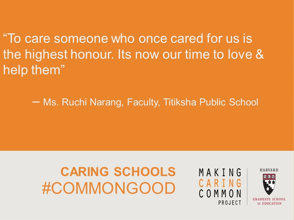 Thetitiksha's tweet image. Thoughts of @Thetitiksha School on #MakingCaringCommon #Commongood Campaign #MCCHarvardEd 
A simple act of #caring can bring a #significant difference or #contribution to the #mankind