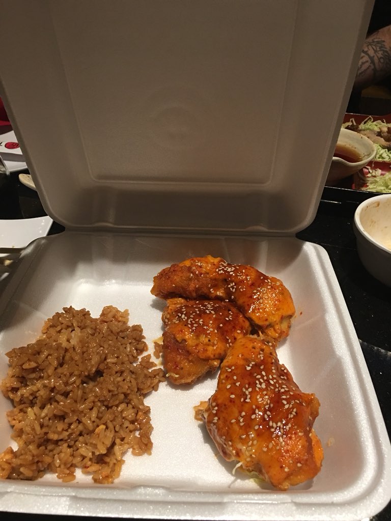 Myladyballs's tweet image. When you’re looking forward to dinner at work tomorrow lol #takumi #bombaf #firecrackerchicken