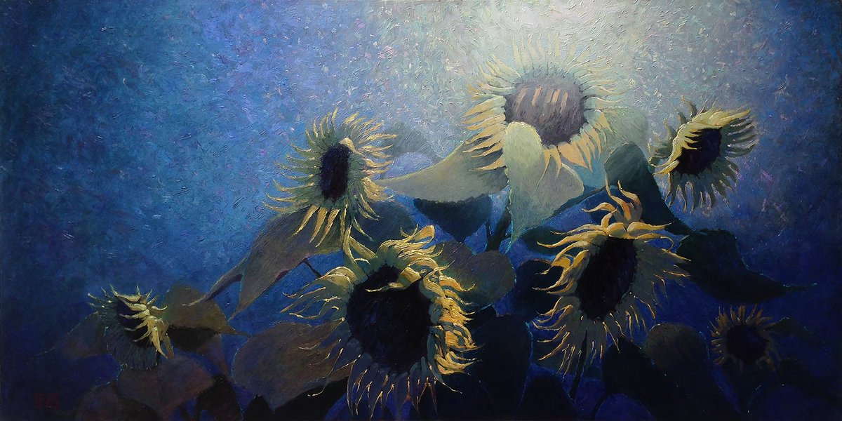 'A Stand of Sunflowers''A Stand of Sunflowers', 72''x36'' Oil on Wrapped Canvas by Robert Lewis. Catalog #918. Available directly from the artist.. #fineart #oilpainting #interiordesign #studiopainting #originalart #contemporaryimpressionism #impressionism bit.ly/2ok0kvF