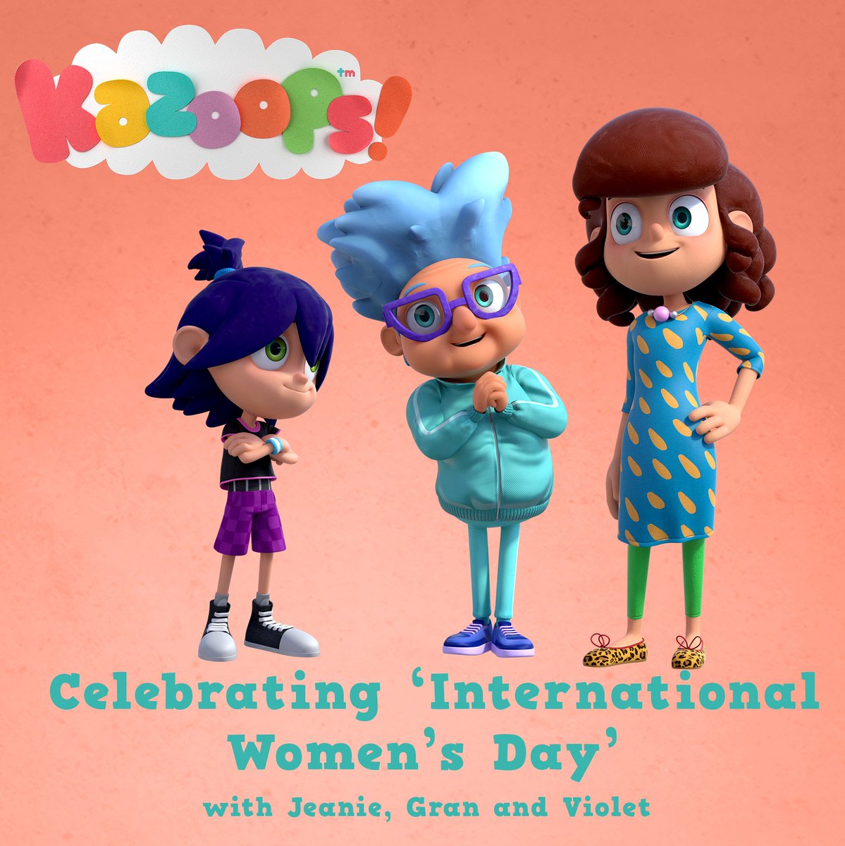 _Kazoops's tweet photo. Worldwide celebrations for 'International Women's Day 2018' and these 3 wonderful women and role models! To be kind like Jeanie, joyful like Gran and wise like Violet... Just imagine! #Kazoops #InternationalWomensDay #IWD2018 https://t.co/DzfUhLI95L